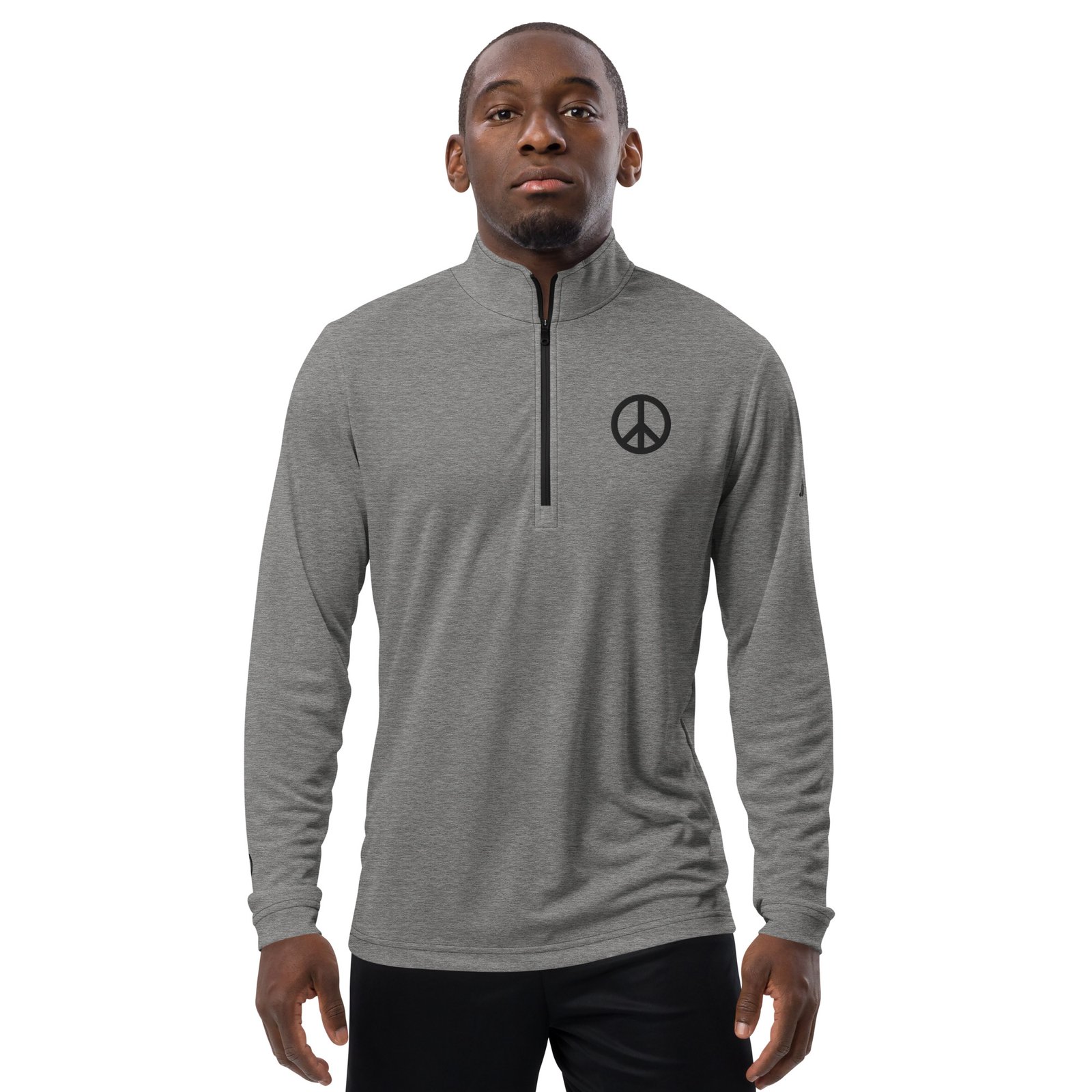 Black Peace Sign Quarter Zip Pullover - Image 3