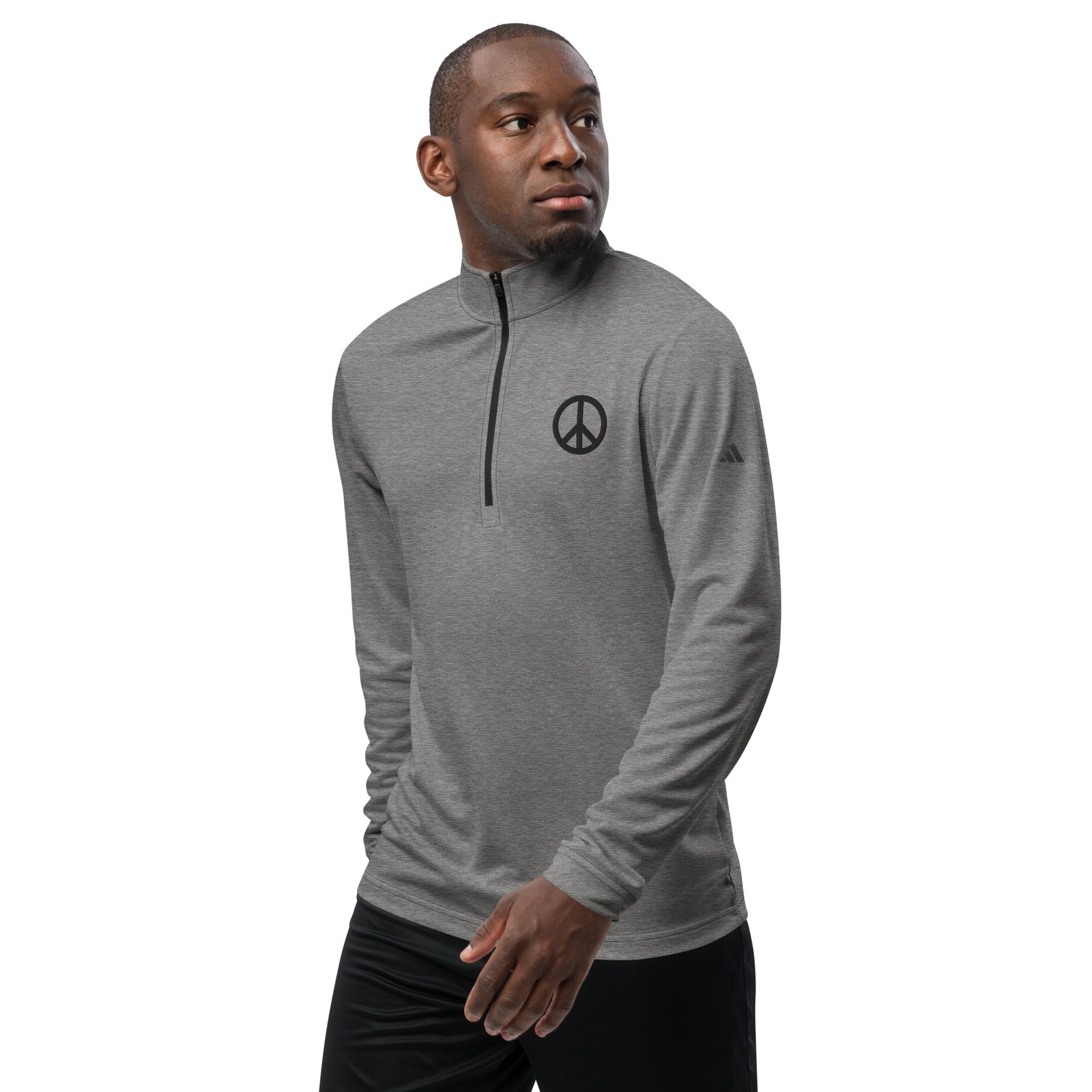 Black Peace Sign Quarter Zip Pullover - Image 5