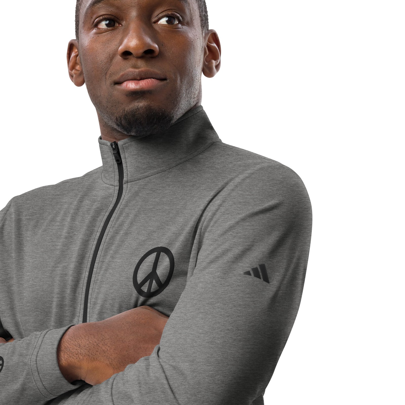 Black Peace Sign Quarter Zip Pullover - Image 6