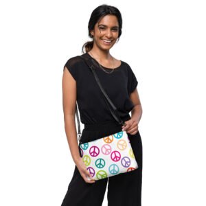 Peace Sign Pattern Crossbody bag