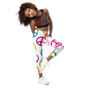 Peace Sign Pattern Kid's Leggings