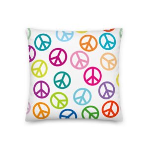 Peace Sign Pattern Premium Pillow