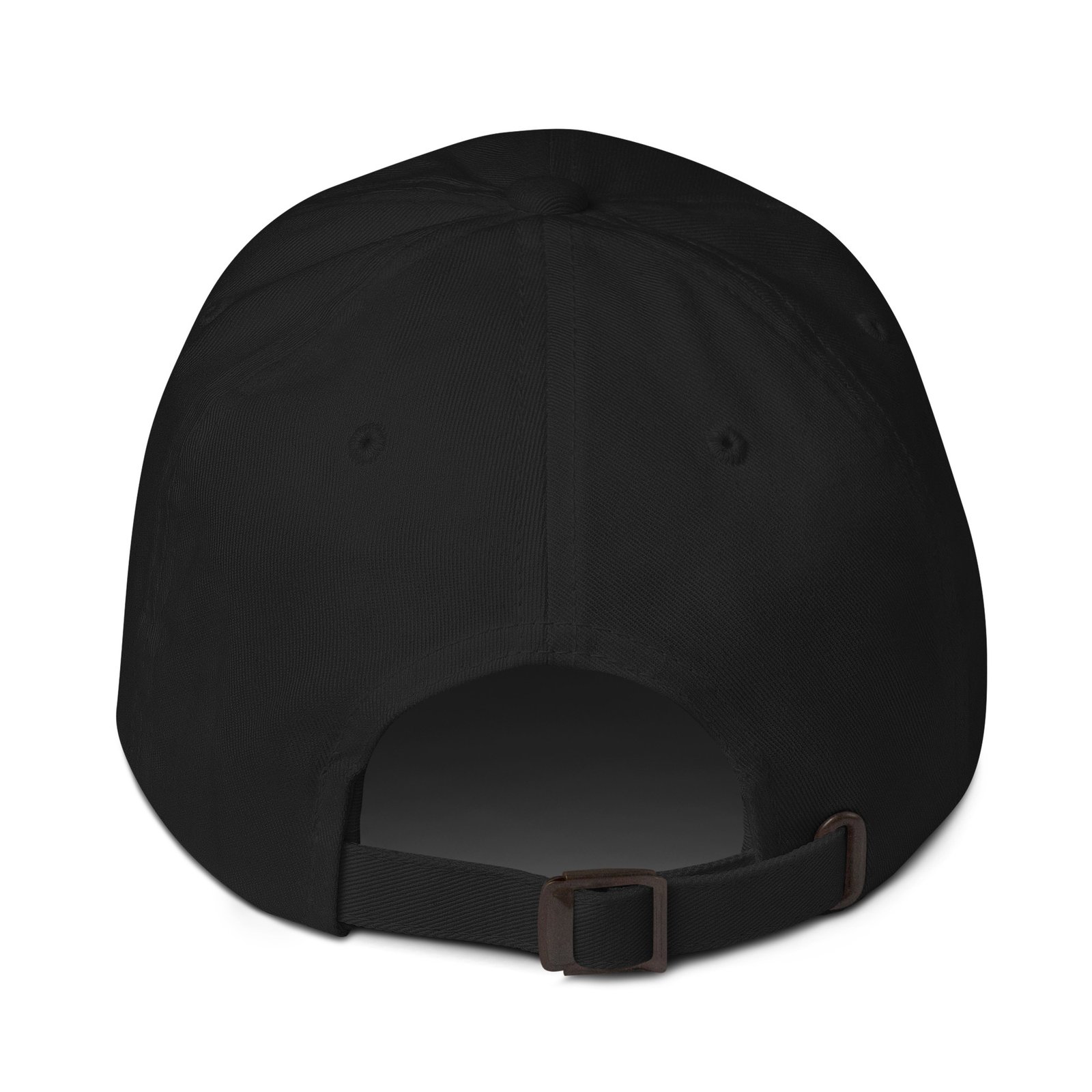 Black Embroidered Peace Sign on Black Dad hat - Image 4