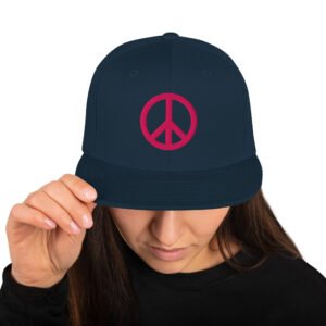 Magenta Simple Peace Sign Snapback Hat