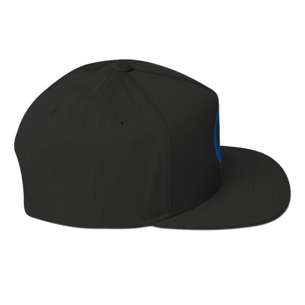Royal Blue Simple Peace Sign Flat Bill Cap - Image 3