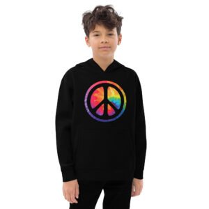 Retro Peace Sign Kids fleece hoodie
