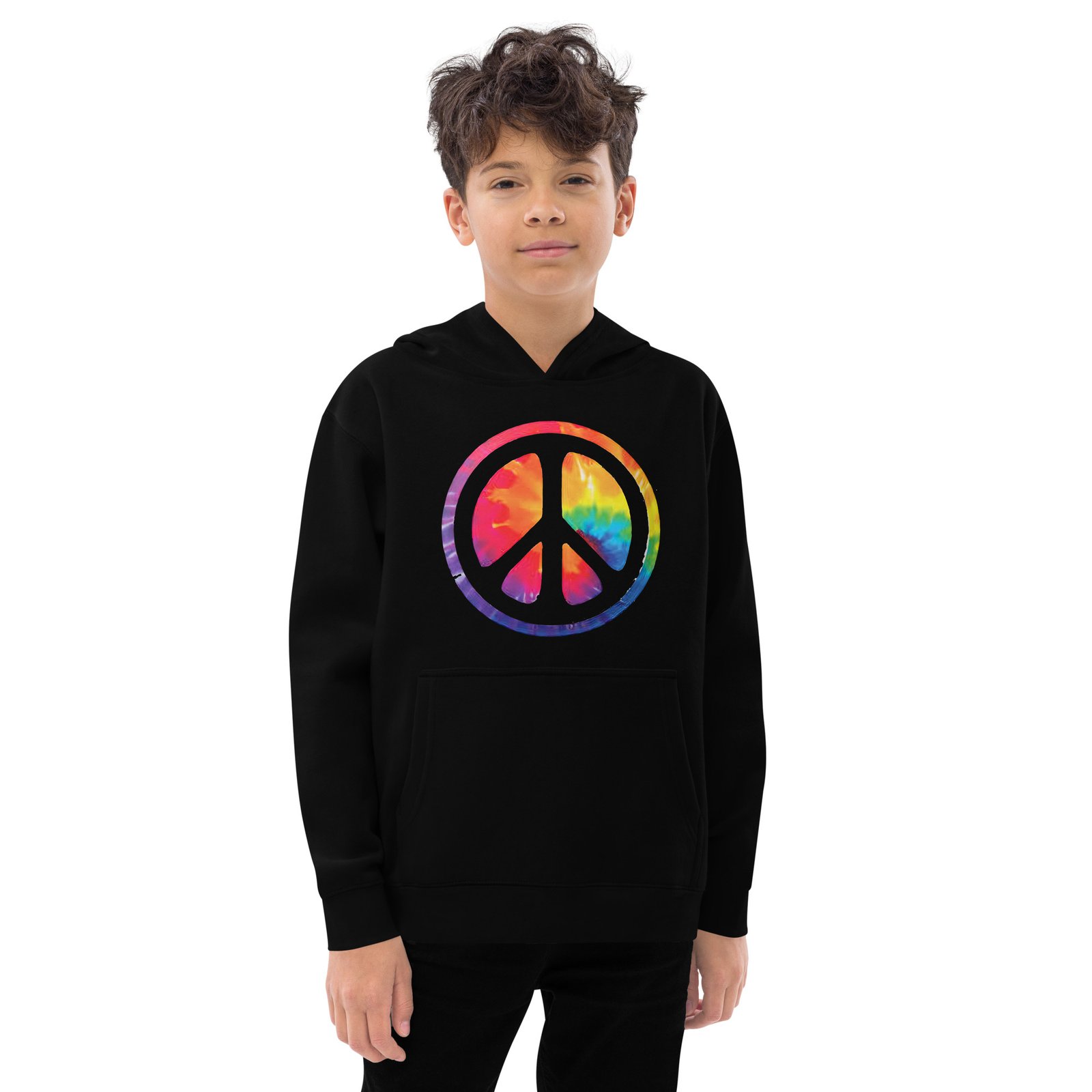 Retro Peace Sign Kids fleece hoodie
