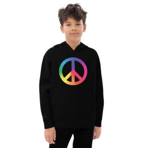 Tie Dye Peace Sign Kids fleece hoodie