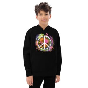 Swirl Peace Sign Kids fleece hoodie