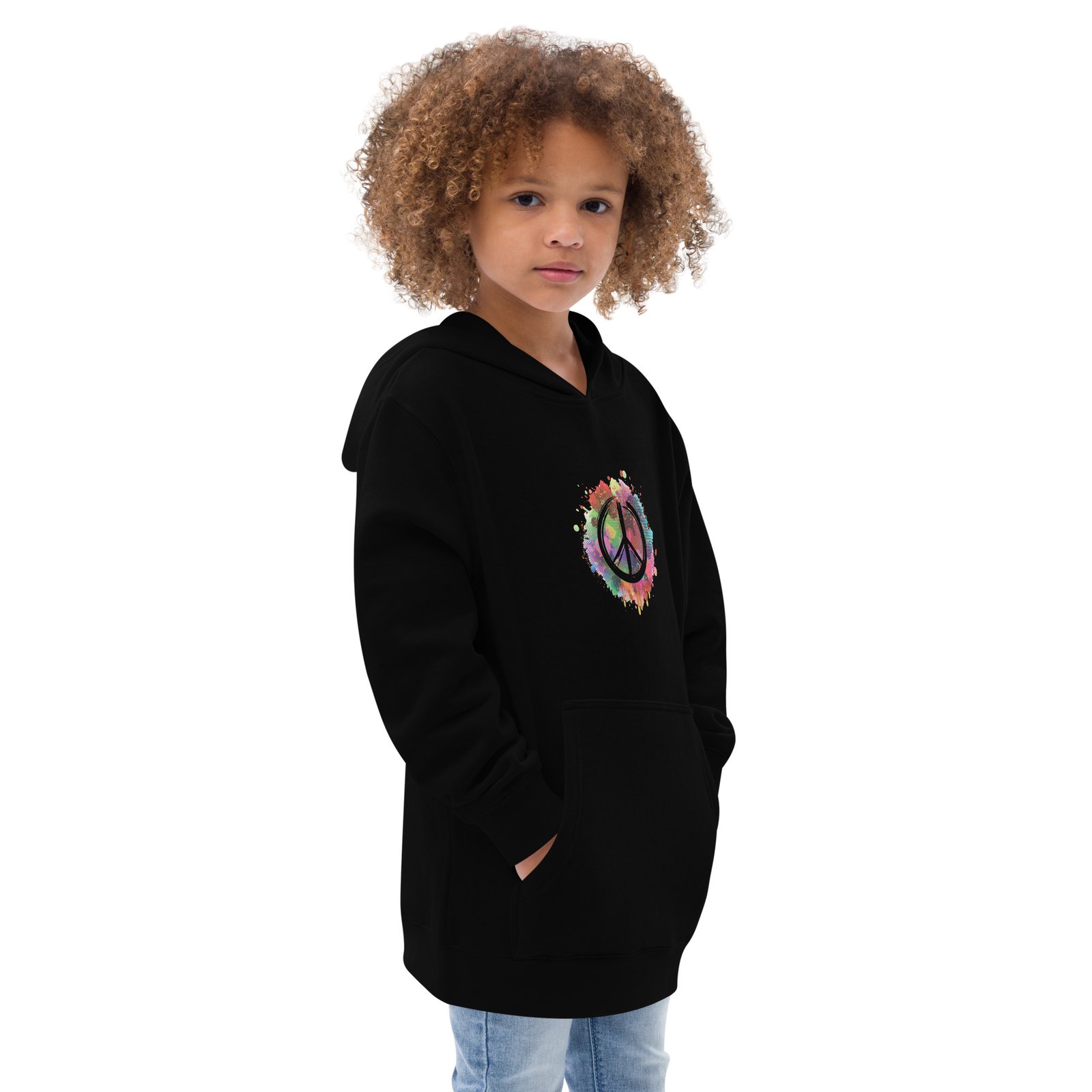 Splatter Peace Sign Kids fleece hoodie - Image 2