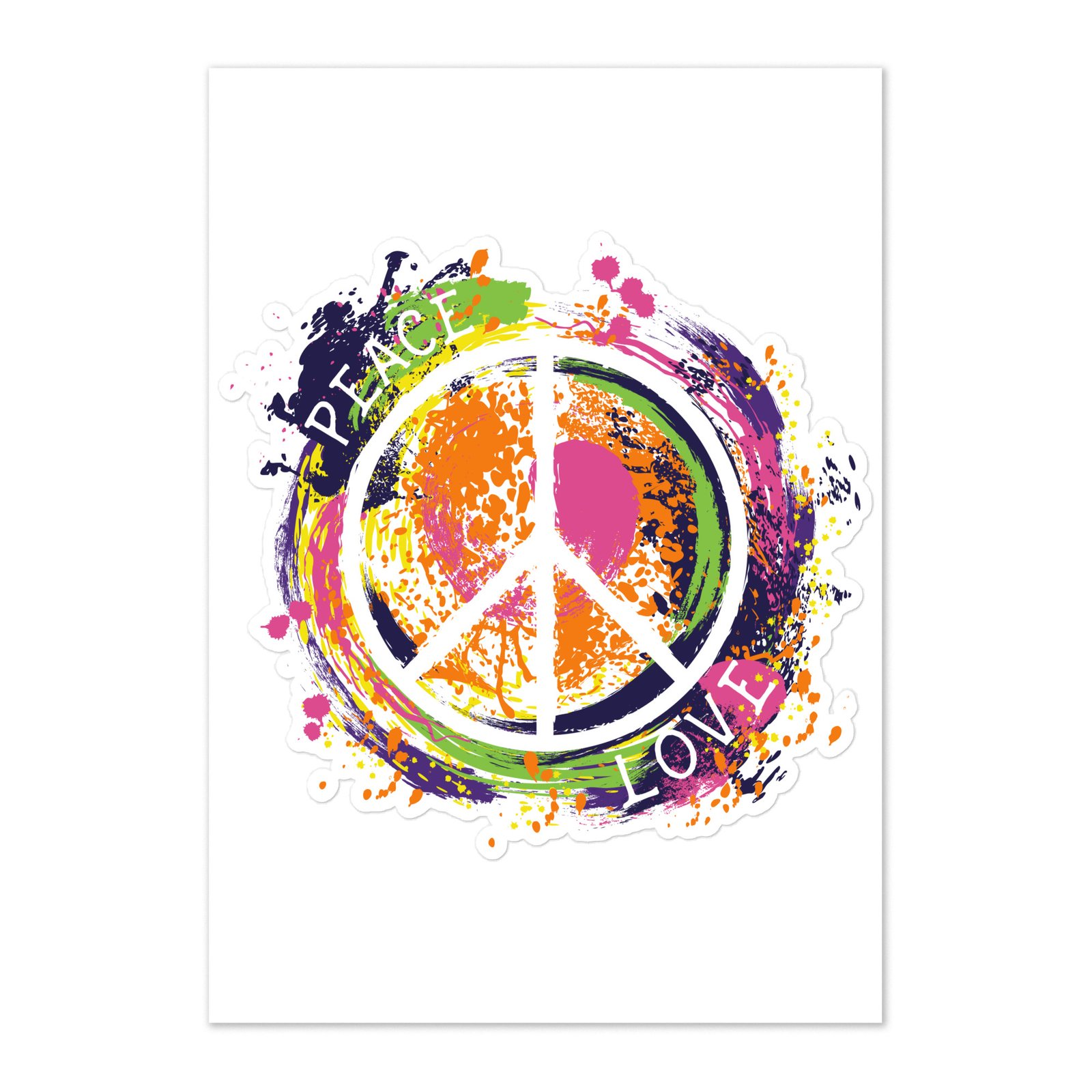 Swirl Peace Sign Sticker sheet