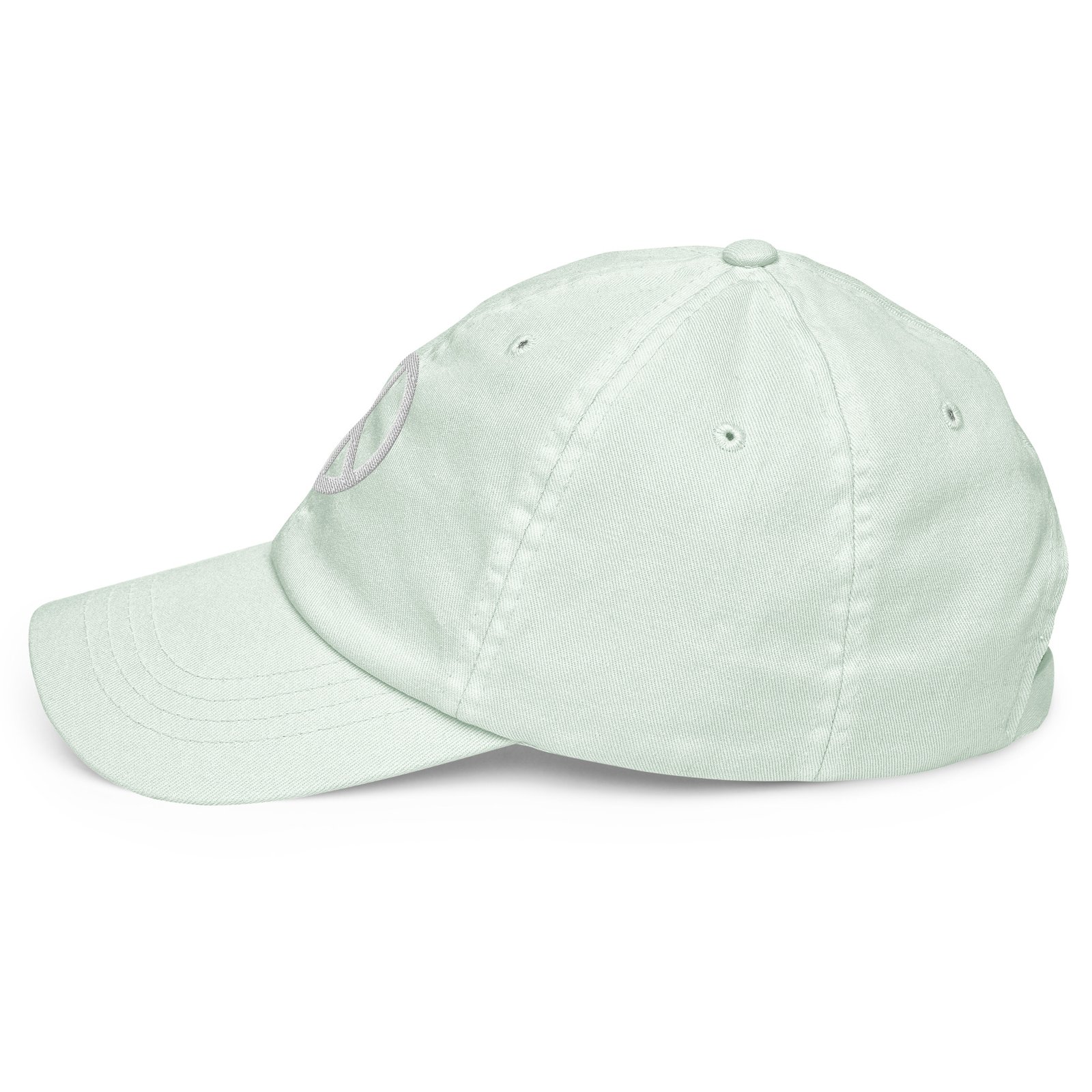 White Embroidered Simple Peace Sign on Pastel Baseball Hat - Image 21