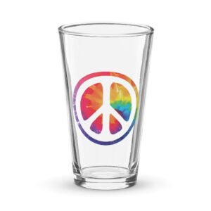 Retro Peace Sign Shaker pint glass