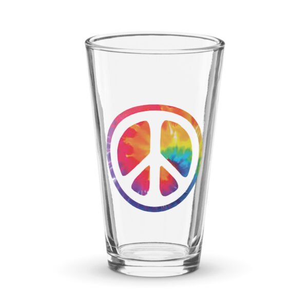 Retro Peace Sign Shaker pint glass