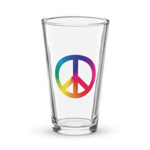 Tie Dye Peace Sign Shaker pint glass