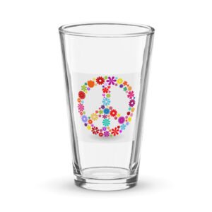 Flower Peace Sig Shaker pint glass