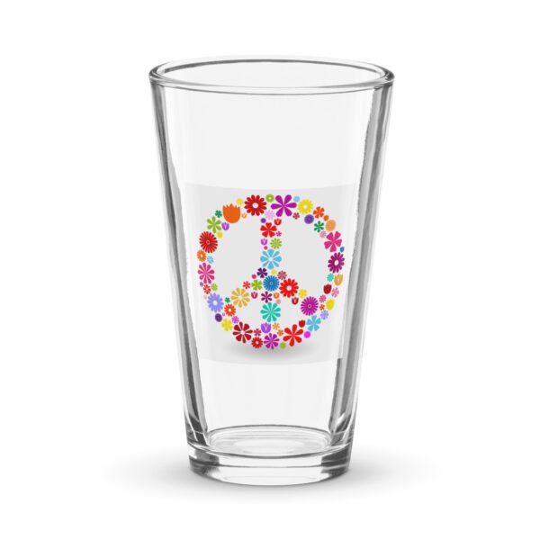 Flower Peace Sig Shaker pint glass