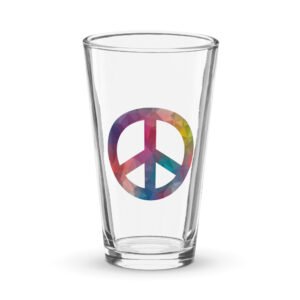 Bevel Peace Sign Shaker pint glass