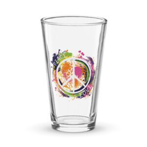 Swirl Peace Sign Shaker pint glass