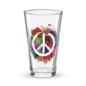 Splatter Peace Sign Shaker pint glass