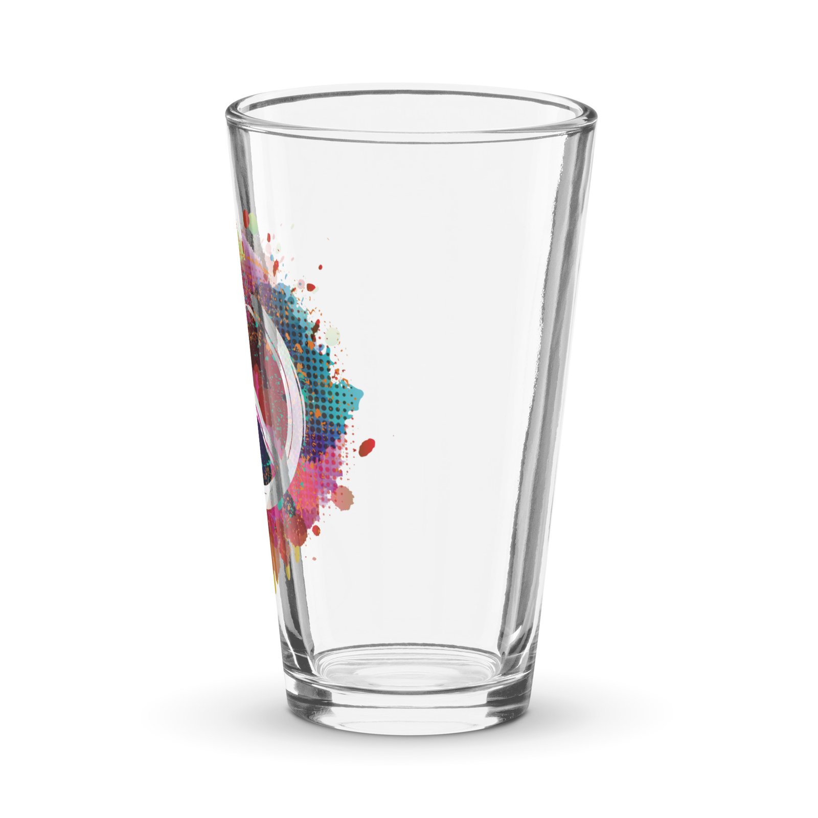 Splatter Peace Sign Shaker pint glass - Image 7