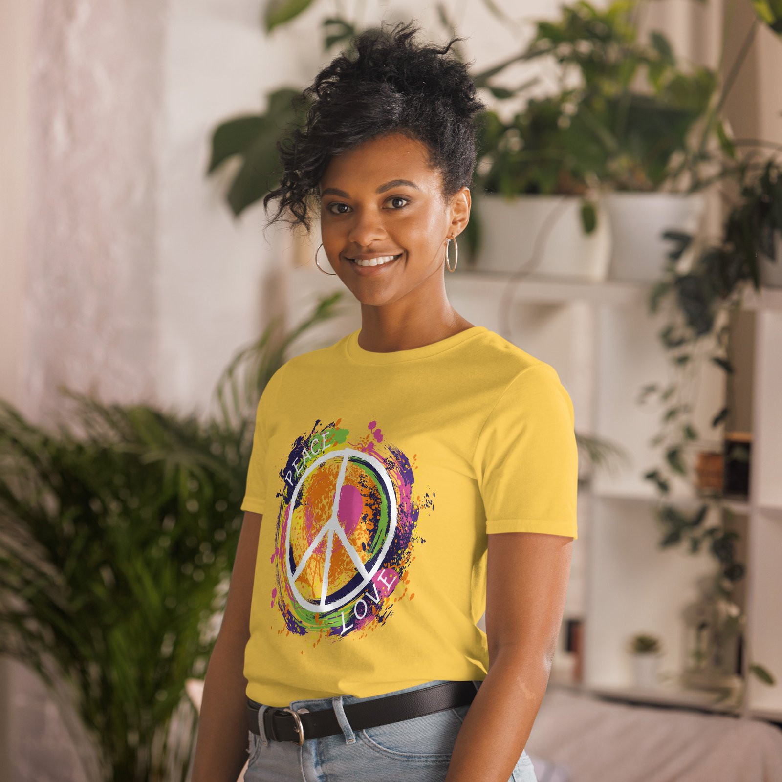 Swirl Peace Sign Short-Sleeve Unisex T-Shirt - Image 2