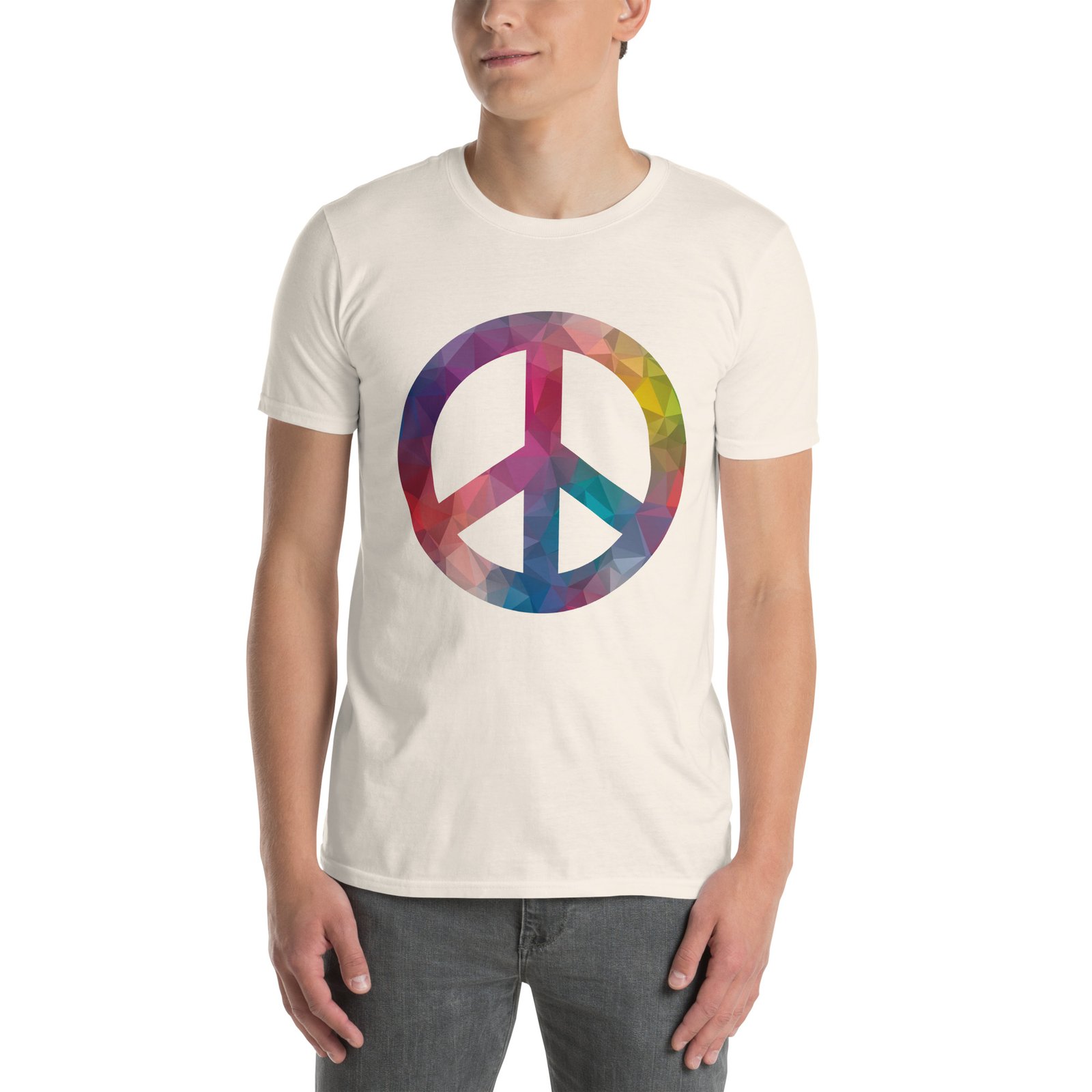 Bevel Peace Sign Short-Sleeve Unisex T-Shirt - Image 7