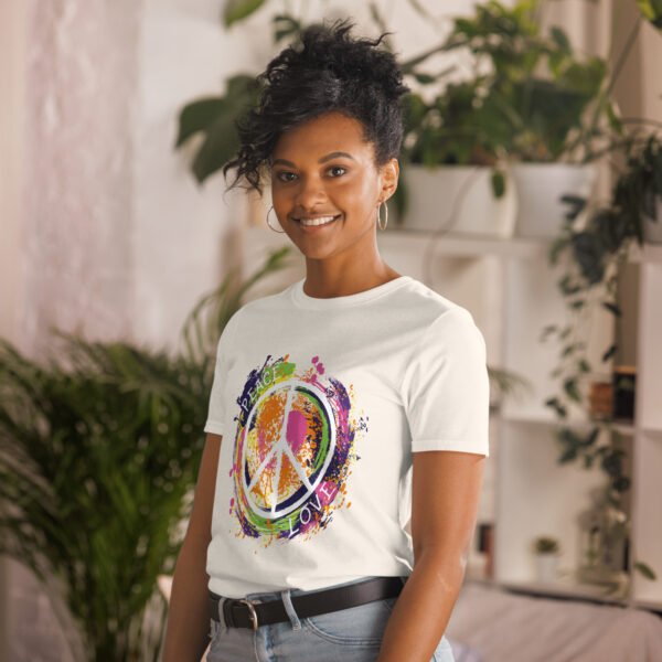 Swirl Peace Sign Short-Sleeve Unisex T-Shirt - Image 6