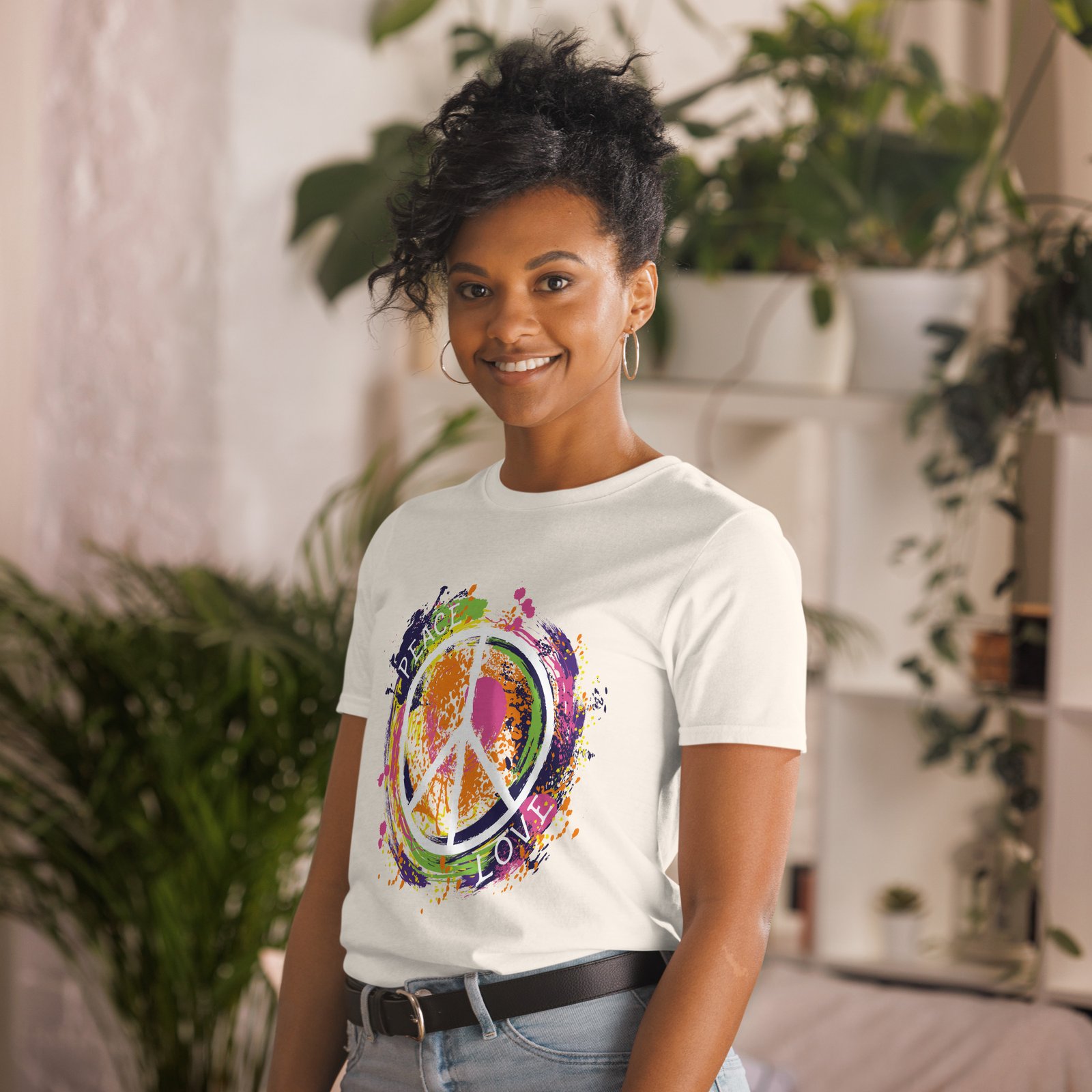 Swirl Peace Sign Short-Sleeve Unisex T-Shirt - Image 6