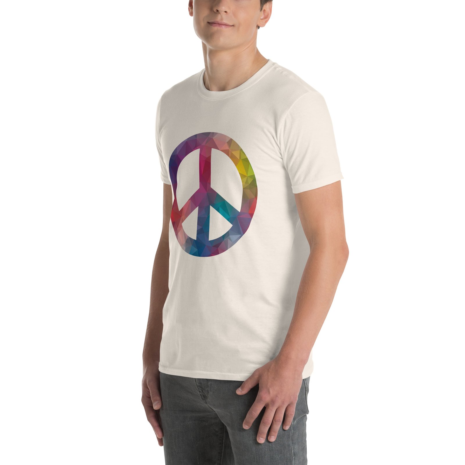 Bevel Peace Sign Short-Sleeve Unisex T-Shirt - Image 12