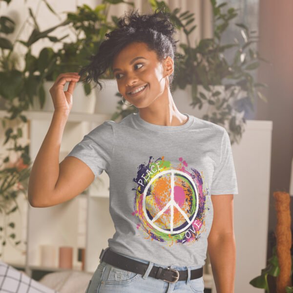 Swirl Peace Sign Short-Sleeve Unisex T-Shirt - Image 3