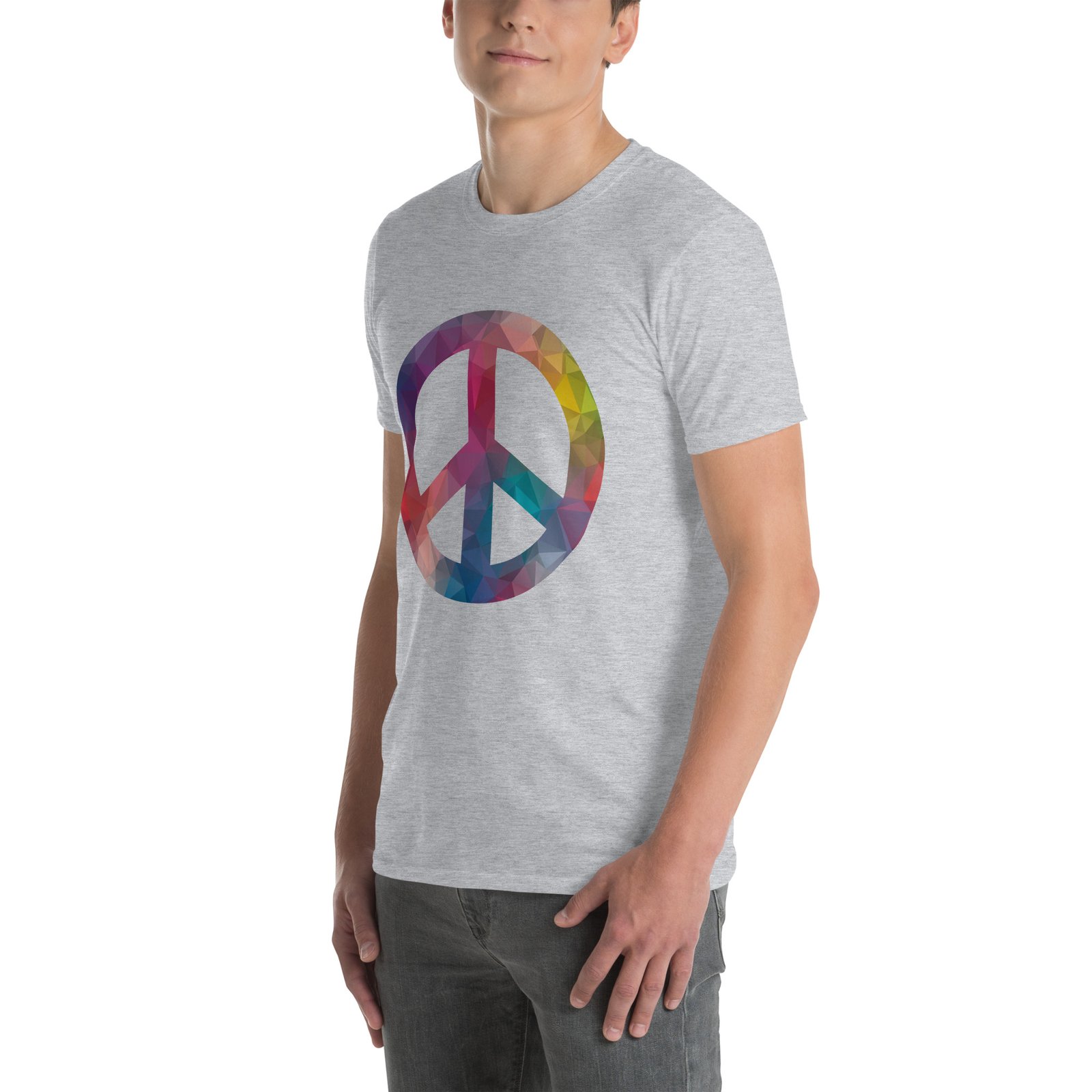 Bevel Peace Sign Short-Sleeve Unisex T-Shirt - Image 6