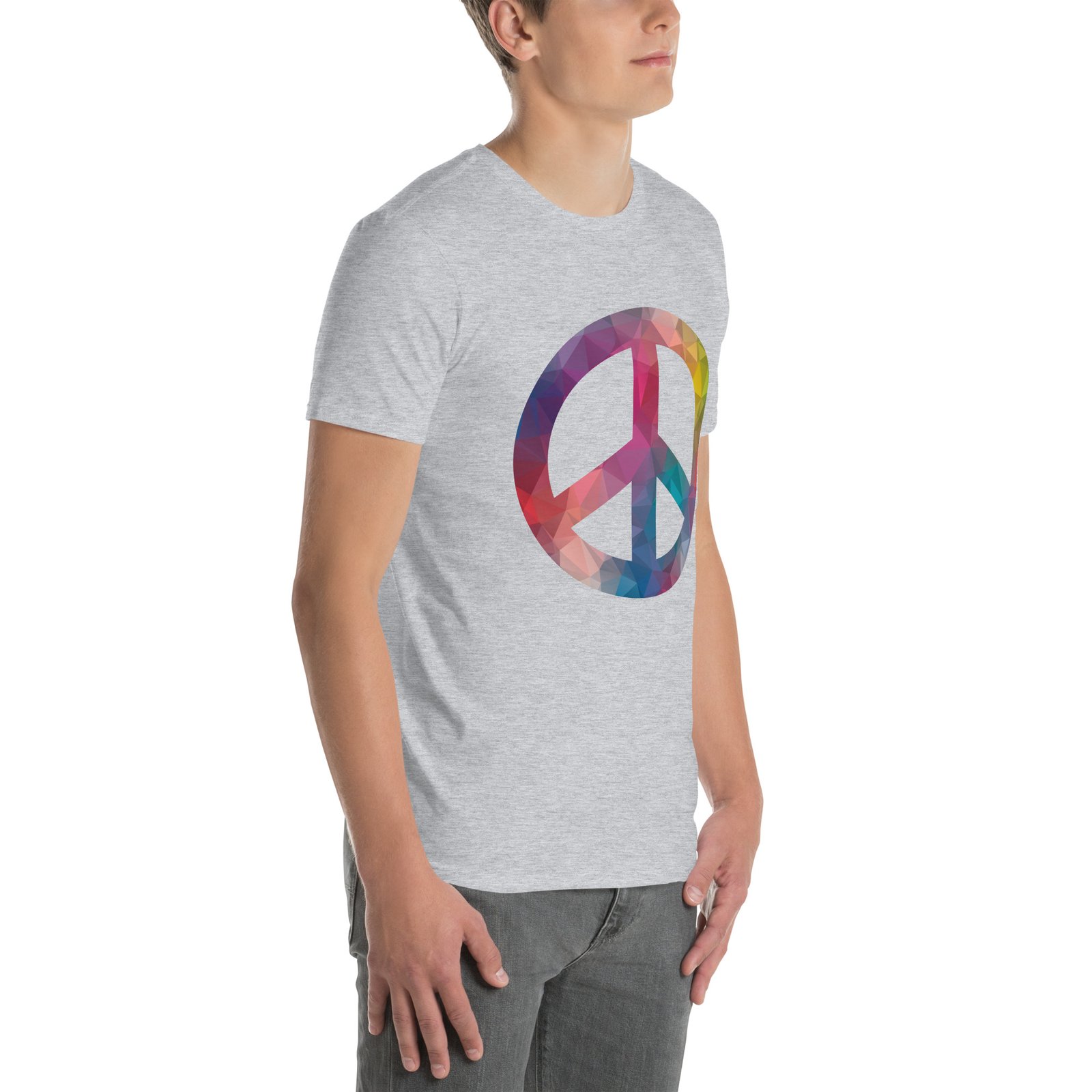 Bevel Peace Sign Short-Sleeve Unisex T-Shirt - Image 5