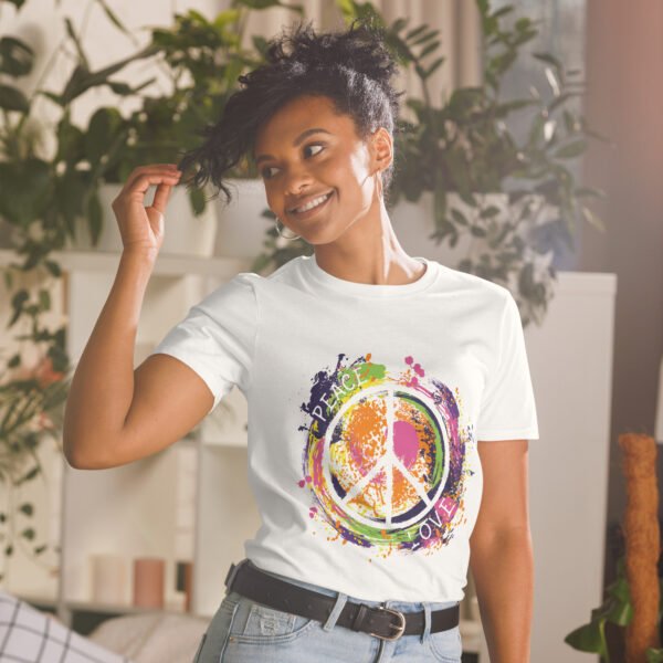 Swirl Peace Sign Short-Sleeve Unisex T-Shirt - Image 7