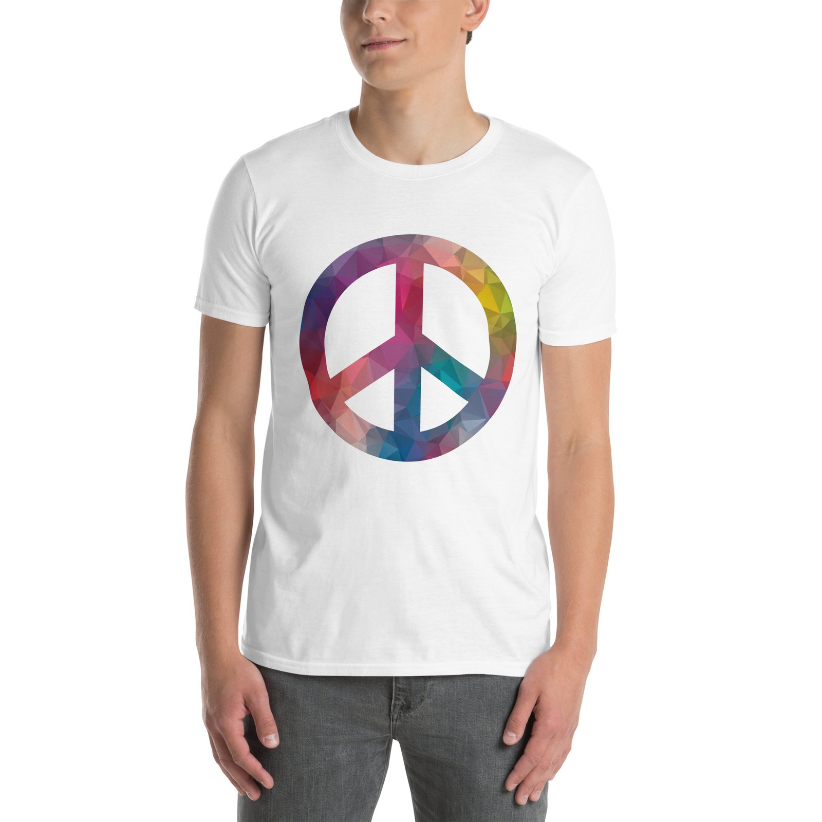 Bevel Peace Sign Short-Sleeve Unisex T-Shirt - Image 13