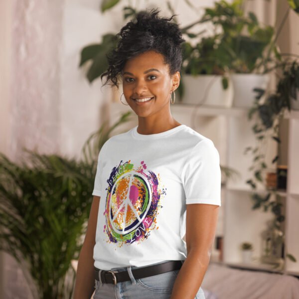 Swirl Peace Sign Short-Sleeve Unisex T-Shirt - Image 8