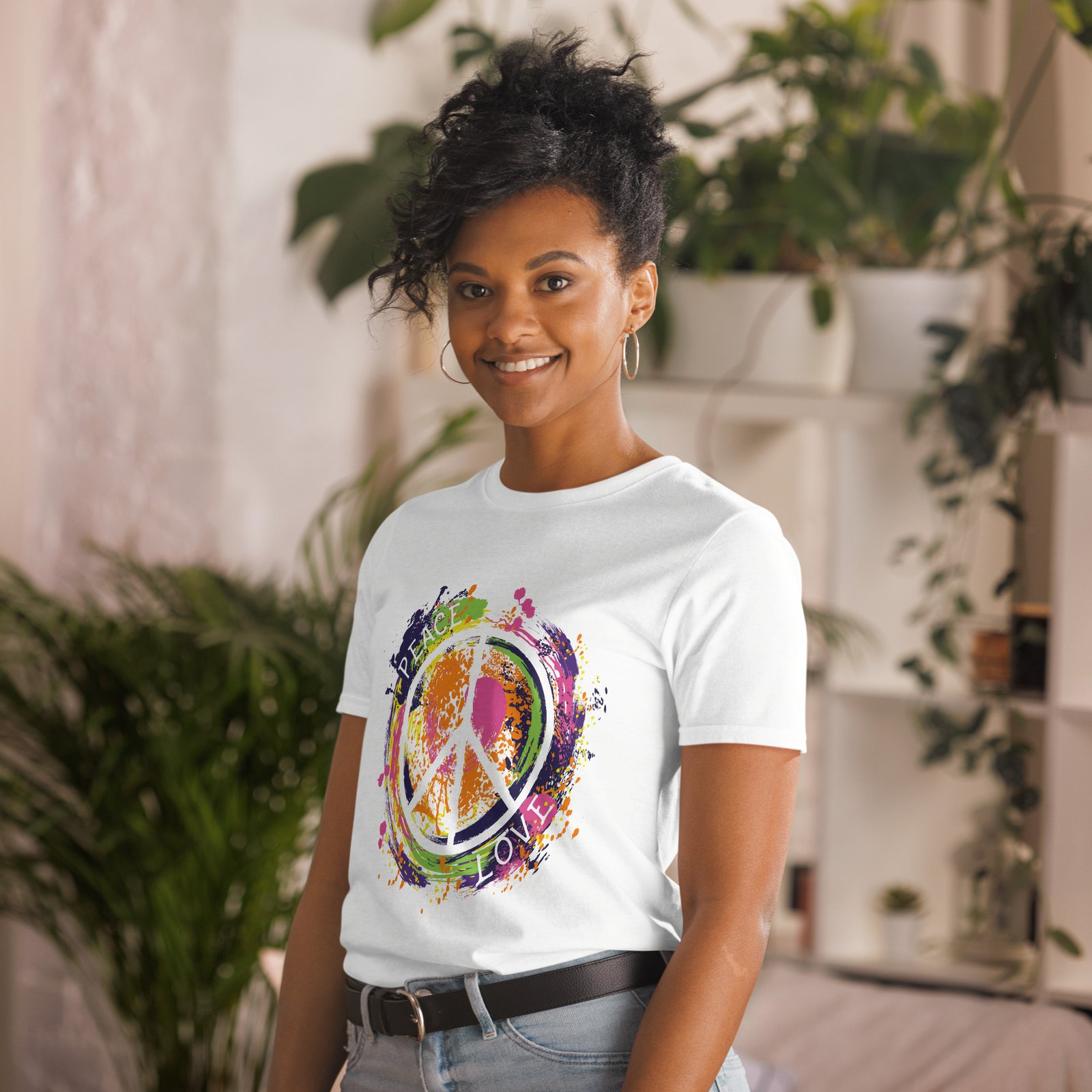 Swirl Peace Sign Short-Sleeve Unisex T-Shirt - Image 8