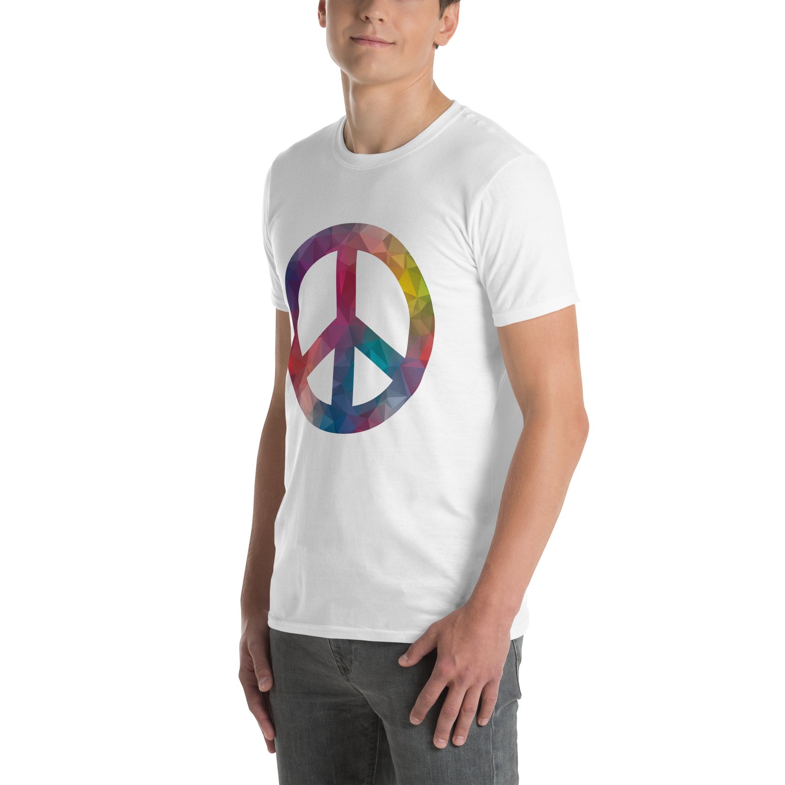 Bevel Peace Sign Short-Sleeve Unisex T-Shirt - Image 18