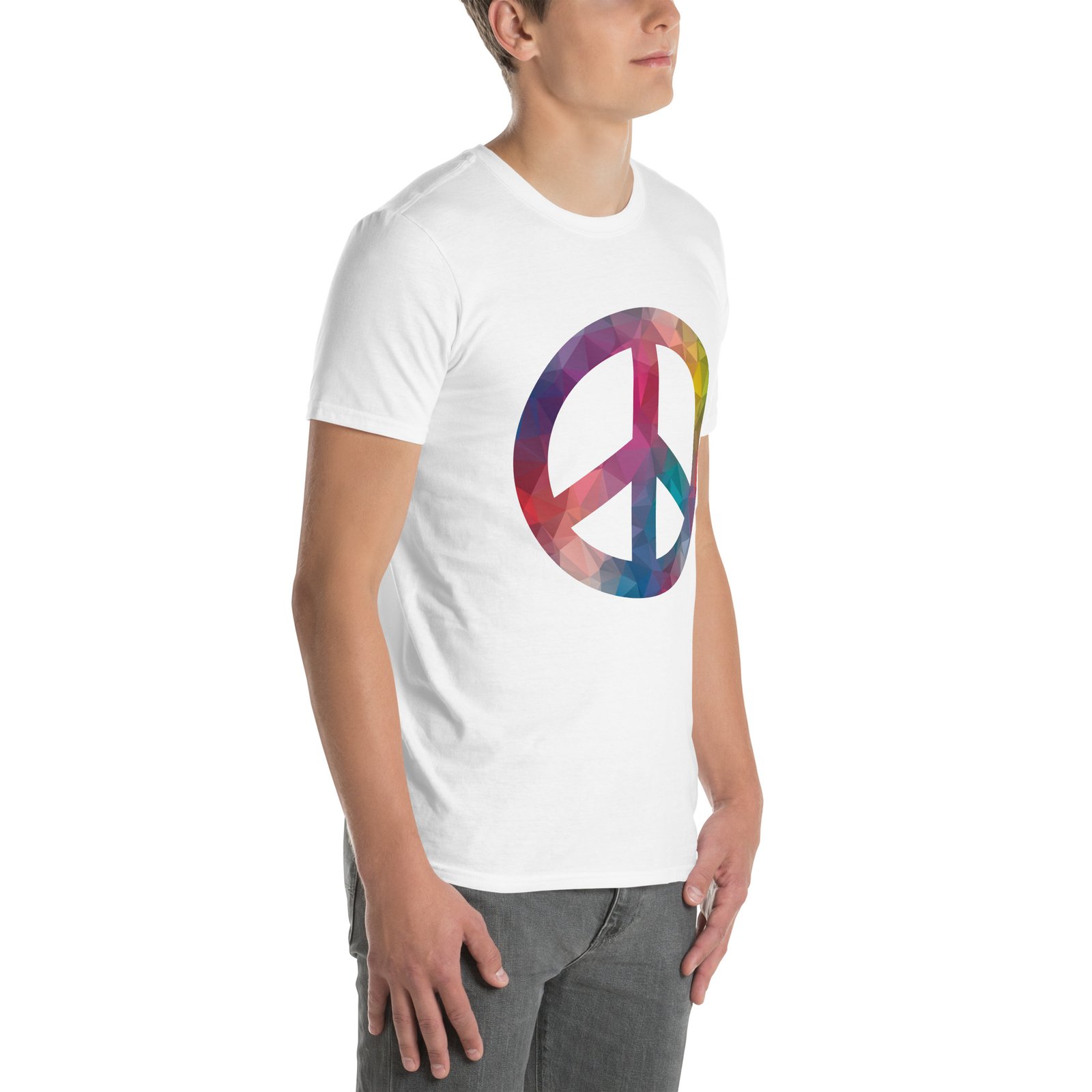 Bevel Peace Sign Short-Sleeve Unisex T-Shirt - Image 17
