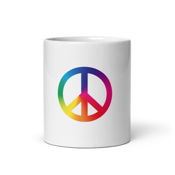 Tie Dye Peace Sign White glossy mug