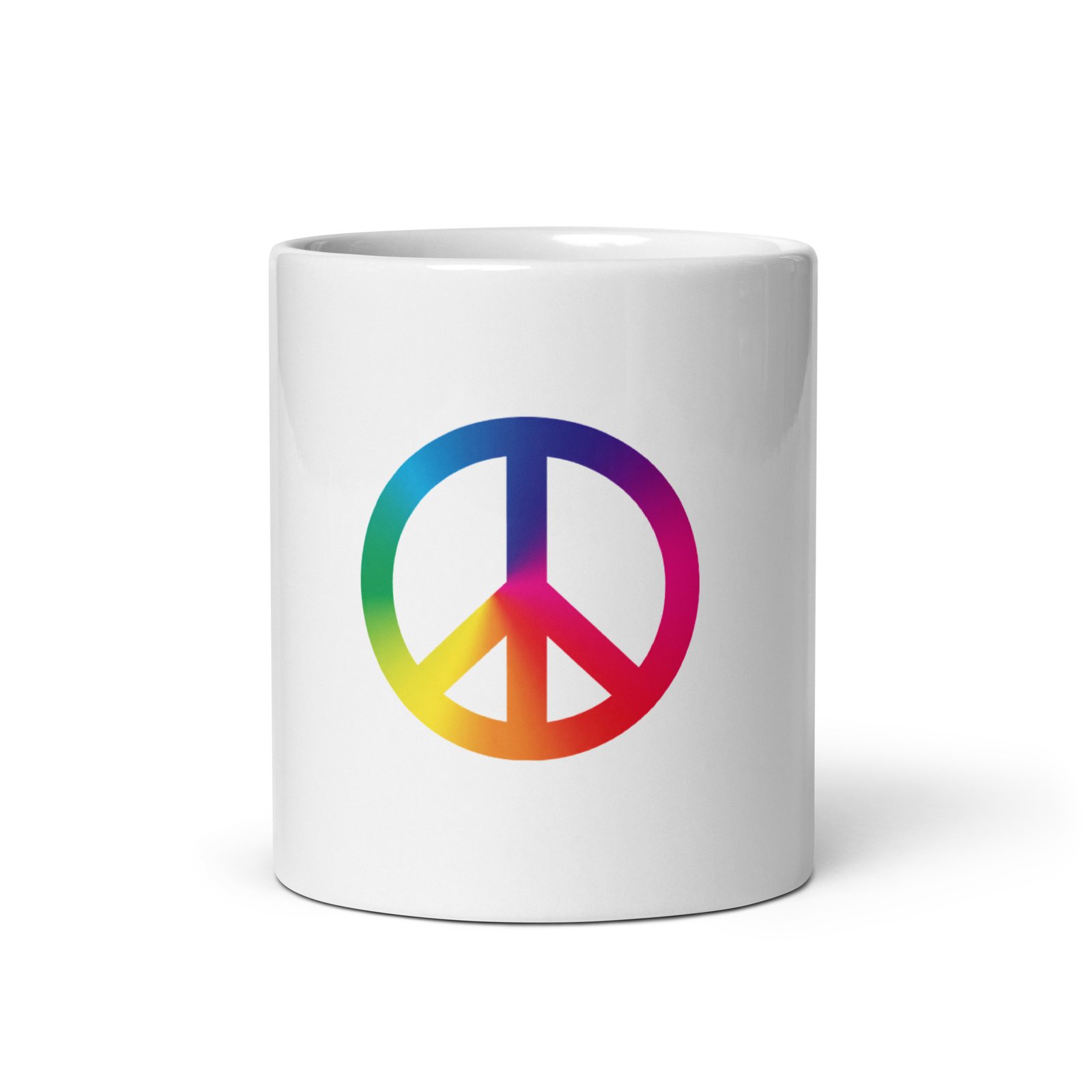 Tie Dye Peace Sign White glossy mug