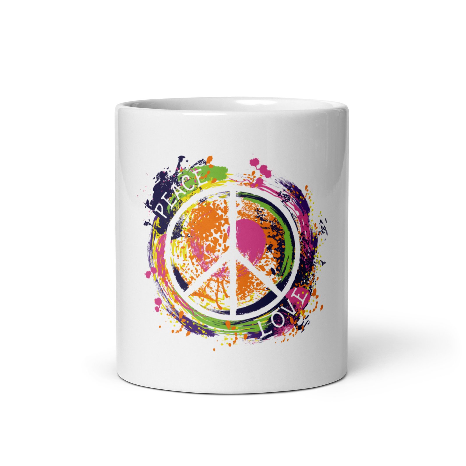 Swirl Peace Sign White glossy mug - Image 4
