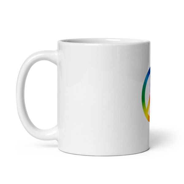 Tie Dye Peace Sign White glossy mug - Image 9
