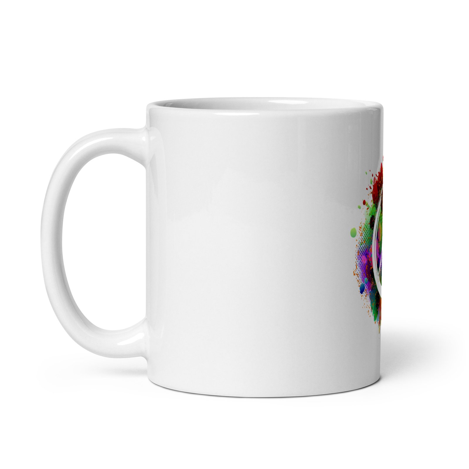 Splatter Peace Sign White glossy mug - Image 3