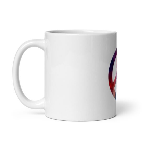 Beveled Peace Sign White glossy mug - Image 3