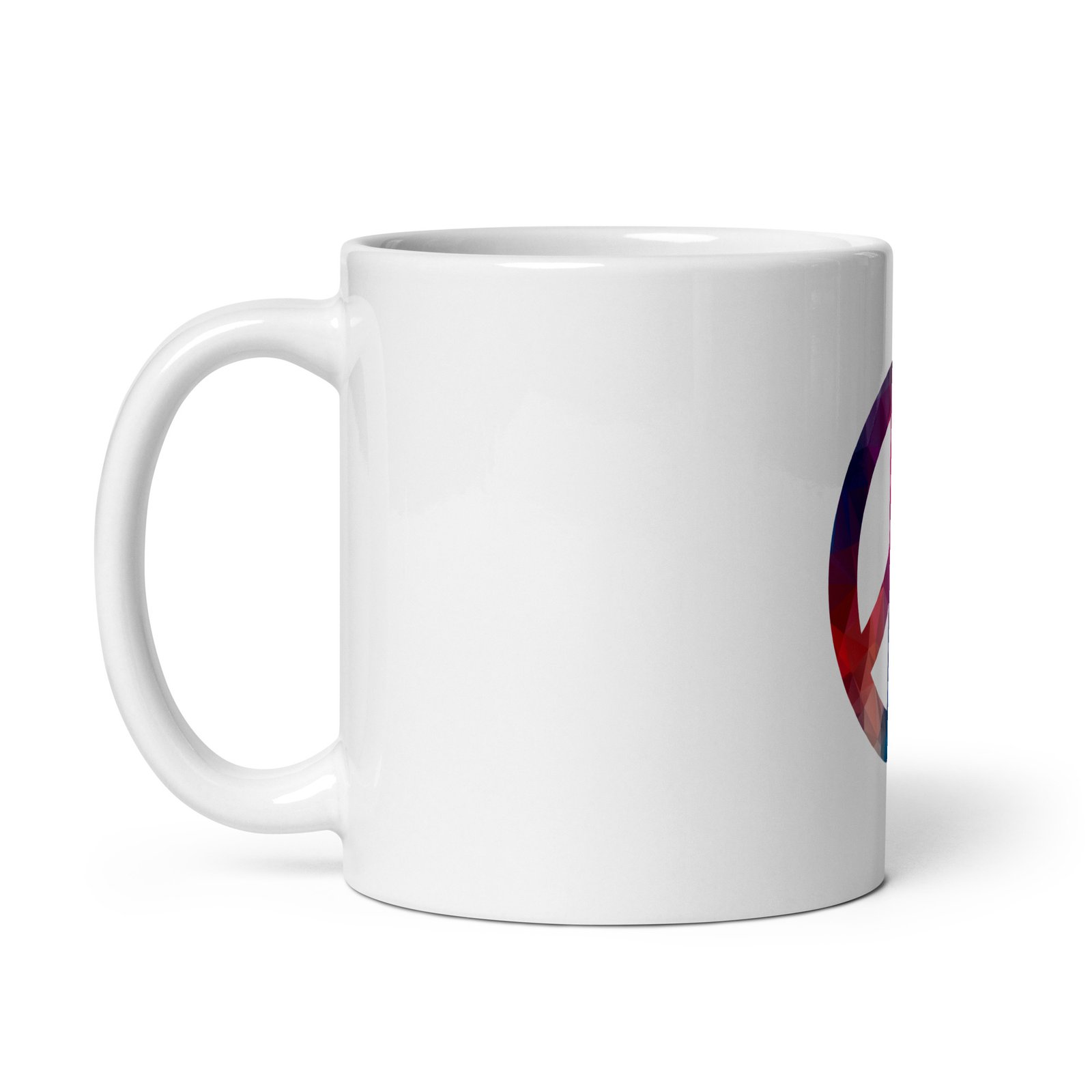 Beveled Peace Sign White glossy mug - Image 3