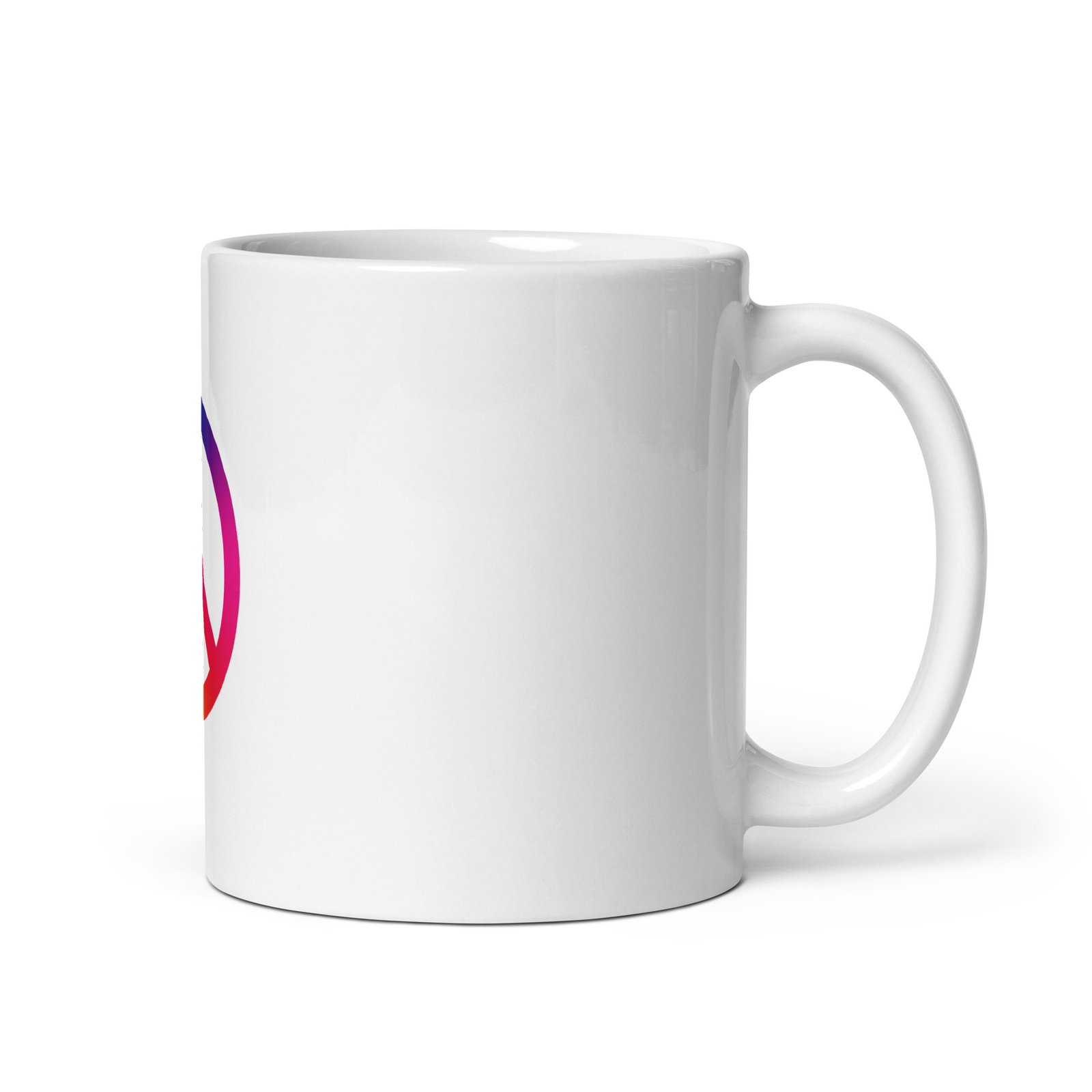 Tie Dye Peace Sign White glossy mug - Image 8