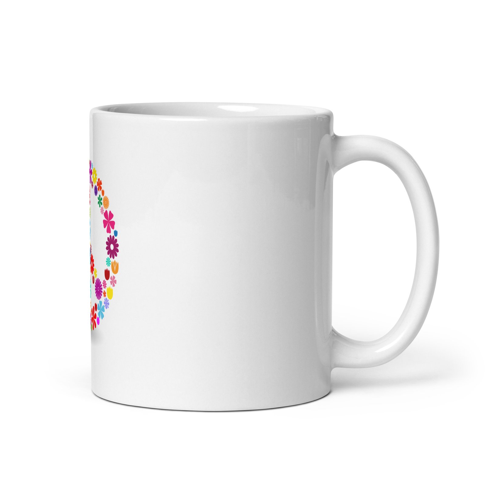 Flower Peace Sign White glossy mug - Image 2