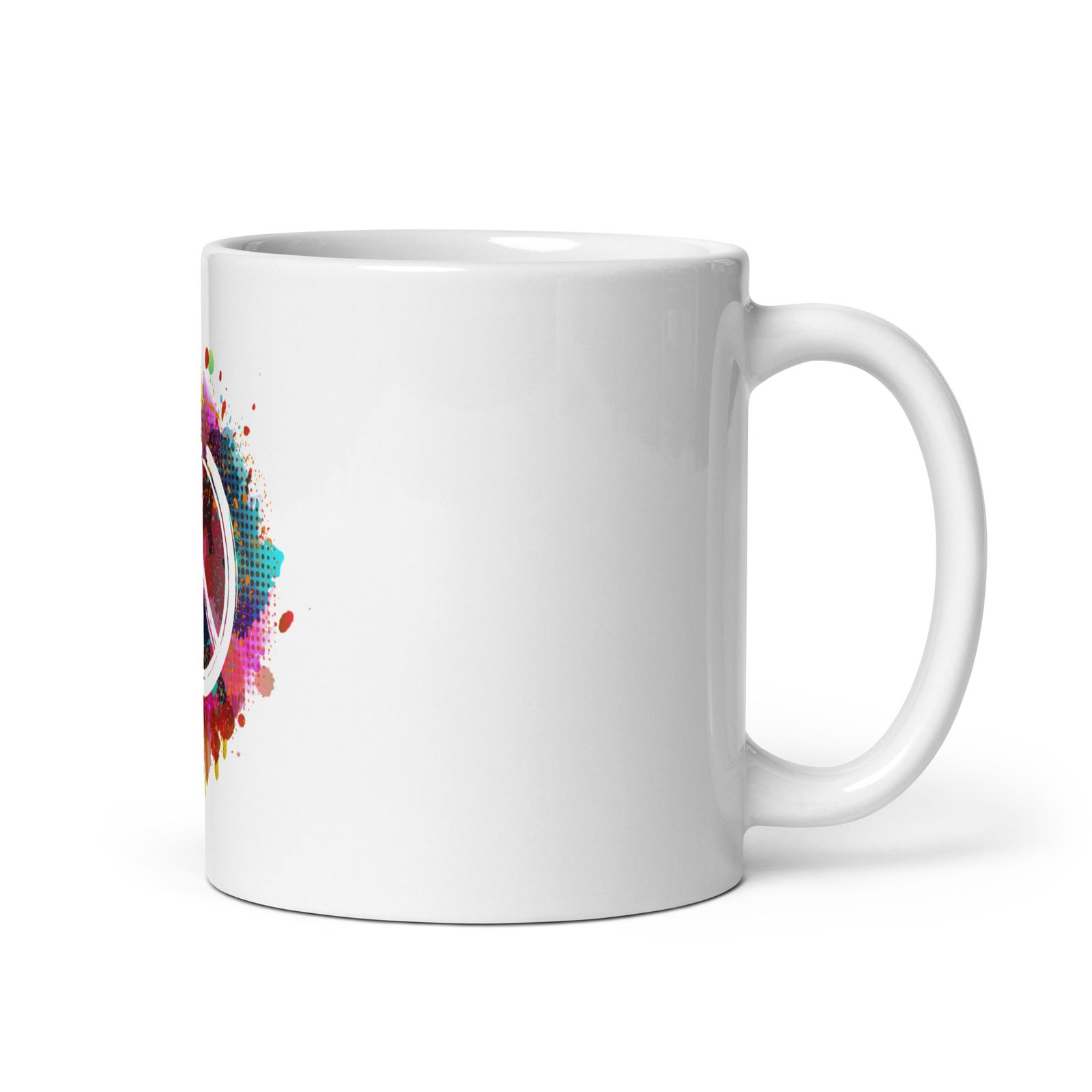 Splatter Peace Sign White glossy mug - Image 2