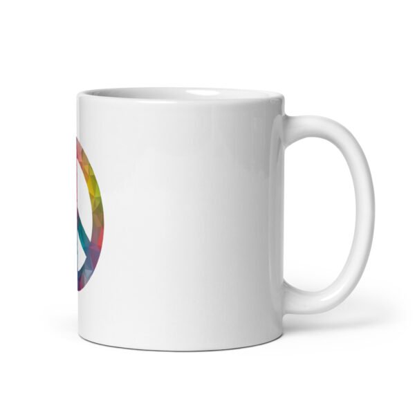 Beveled Peace Sign White glossy mug - Image 2